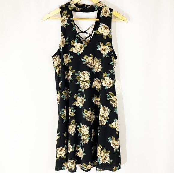 NWT Altar’d State Black Floral Dress Fairycore - Picture 1 of 7